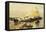 Coal Boats in Chioggia-Mose Bianchi-Framed Stretched Canvas
