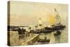 Coal Boats in Chioggia-Mose Bianchi-Stretched Canvas