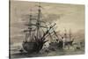 Coal Brigs on Brighton Beach, C.1824-John Constable-Stretched Canvas