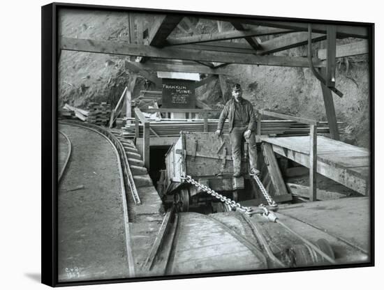 Coal Car with Operator, Franklin Mine-Asahel Curtis-Framed Stretched Canvas