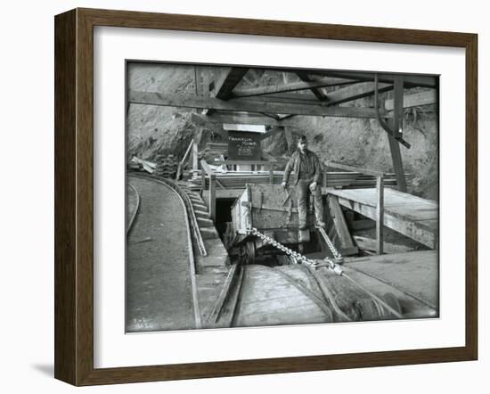 Coal Car with Operator, Franklin Mine-Asahel Curtis-Framed Giclee Print