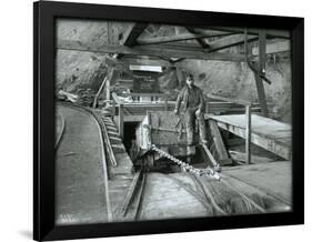 Coal Car with Operator, Franklin Mine-Asahel Curtis-Framed Giclee Print