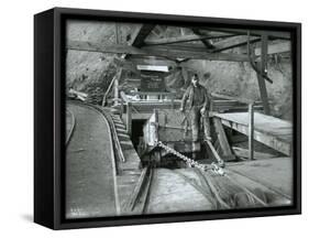 Coal Car with Operator, Franklin Mine-Asahel Curtis-Framed Stretched Canvas