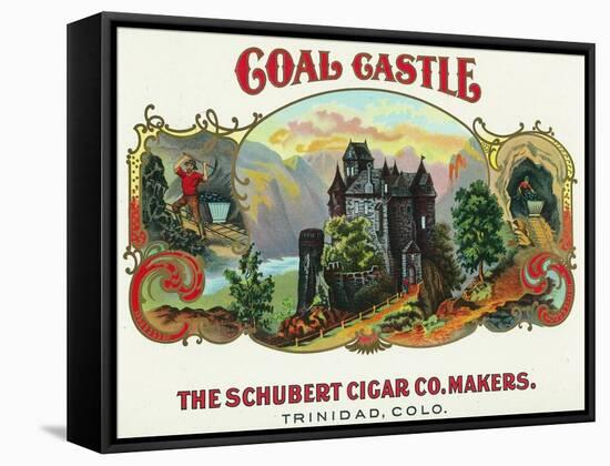 Coal Castle Brand Cigar Box Label-Lantern Press-Framed Stretched Canvas