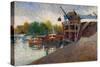 Coal Crane, Clichy, 1884 (Oil on Canvas)-Paul Signac-Stretched Canvas