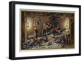 Coal Mine. Hewing Coal at the Coal Face-null-Framed Giclee Print