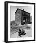 Coal Miner's Boys Playing with Puppy Outside Ramshackle, Two Story House in Dreary Mining Town-Alfred Eisenstaedt-Framed Photographic Print