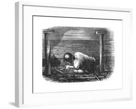 Coal Miner Working a Narrow Seam, C1864-null-Framed Giclee Print