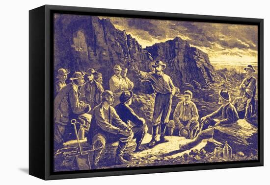 Coal miners, Pennsylvania, America-Paul Frenzeny-Framed Stretched Canvas