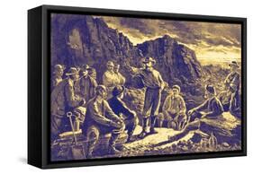 Coal miners, Pennsylvania, America-Paul Frenzeny-Framed Stretched Canvas