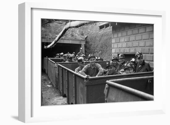 Coal Miners Ready For Next Shift to Go into Mines at Maidsville, West Virginia, 1938-null-Framed Photo