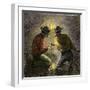 Coal Miners Tamping an Explosive Charge in a Tunnel, c.1860-null-Framed Giclee Print