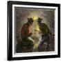 Coal Miners Tamping an Explosive Charge in a Tunnel, c.1860-null-Framed Giclee Print