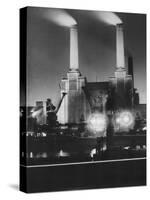 Coal Ships Unload at Battersea Power Station, July 1950-null-Stretched Canvas