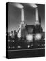 Coal Ships Unload at Battersea Power Station, July 1950-null-Stretched Canvas