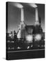 Coal Ships Unload at Battersea Power Station, July 1950-null-Stretched Canvas