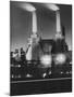 Coal Ships Unload at Battersea Power Station, July 1950-null-Mounted Premium Photographic Print