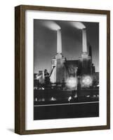 Coal Ships Unload at Battersea Power Station, July 1950-null-Framed Photographic Print