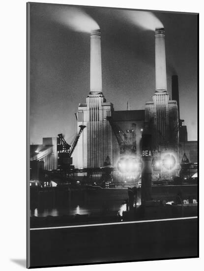 Coal Ships Unload at Battersea Power Station, July 1950-null-Mounted Photographic Print