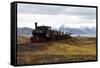 Coal Trucks and Locomotive Preserved as a Monument at Ny Alesund-David Lomax-Framed Stretched Canvas