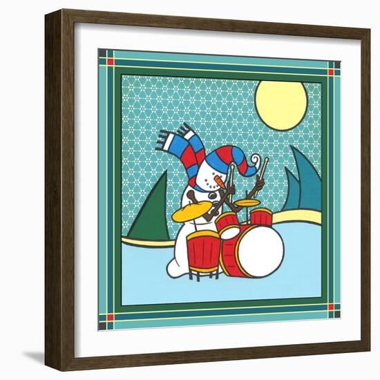 Coalman the Snowman Drums 1-Denny Driver-Framed Giclee Print