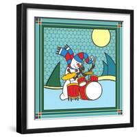 Coalman the Snowman Drums 1-Denny Driver-Framed Giclee Print