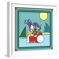 Coalman the Snowman Drums 1-Denny Driver-Framed Giclee Print