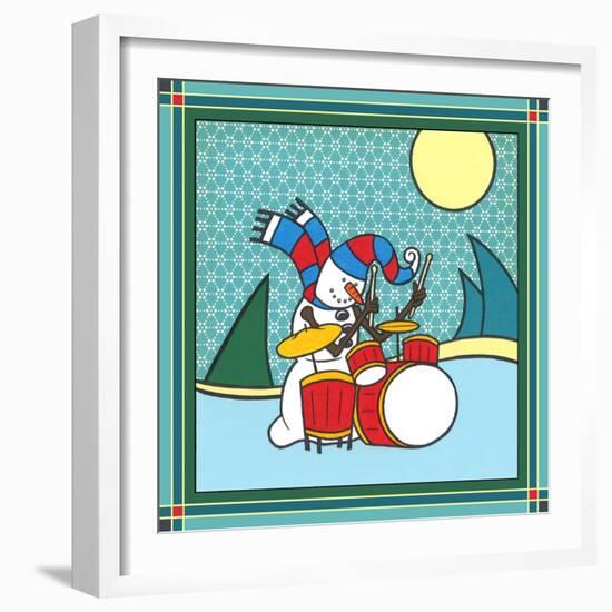 Coalman the Snowman Drums 1-Denny Driver-Framed Giclee Print