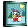 Coalman the Snowman Drums 1-Denny Driver-Framed Stretched Canvas