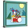 Coalman the Snowman Drums 1-Denny Driver-Stretched Canvas