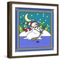 Coalman the Snowman Hockey 1-Denny Driver-Framed Giclee Print