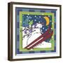 Coalman the Snowman Skiing 1-Denny Driver-Framed Giclee Print