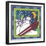 Coalman the Snowman Skiing 1-Denny Driver-Framed Giclee Print