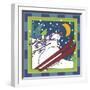 Coalman the Snowman Skiing 1-Denny Driver-Framed Giclee Print