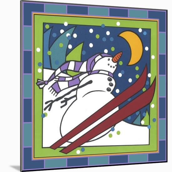 Coalman the Snowman Skiing 1-Denny Driver-Mounted Giclee Print