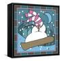 Coalman the Snowman Snowboarding 3-Denny Driver-Framed Stretched Canvas