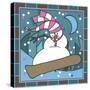 Coalman the Snowman Snowboarding 3-Denny Driver-Stretched Canvas