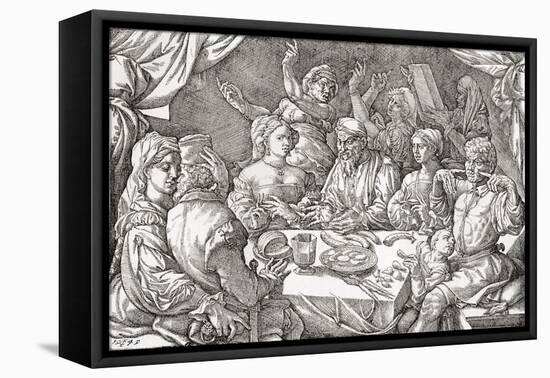 Coarse Behaviour at the Dining Table During the Renaissance Period-null-Framed Stretched Canvas