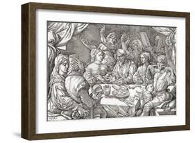 Coarse Behaviour at the Dining Table During the Renaissance Period-null-Framed Giclee Print