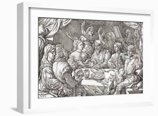 Coarse Behaviour at the Dining Table During the Renaissance Period-null-Framed Giclee Print