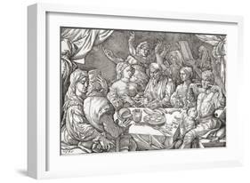 Coarse Behaviour at the Dining Table During the Renaissance Period-null-Framed Giclee Print