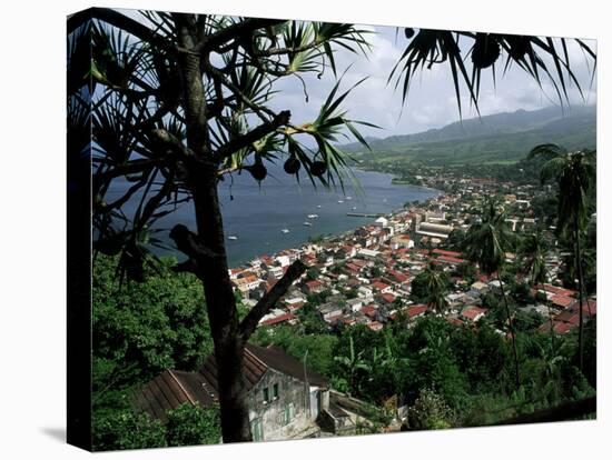 Coast and Town of Saint Pierre from the Mouillage Area, Northwest Coast, Martinique, West Indies-Bruno Barbier-Stretched Canvas