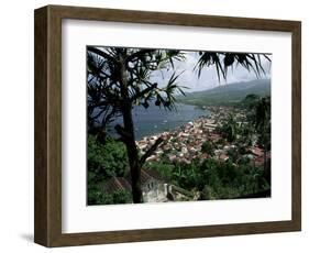 Coast and Town of Saint Pierre from the Mouillage Area, Northwest Coast, Martinique, West Indies-Bruno Barbier-Framed Photographic Print