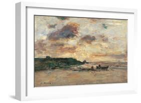 Coast at Trouville-Eug?ne Boudin-Framed Art Print