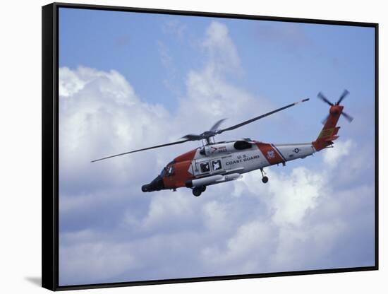 Coast Guard helicopter Demo at the Seattle Maritime Festival, Washington, USA-William Sutton-Framed Stretched Canvas