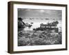 Coast Guard Manned Navy Landing Craft Disgorging Equipment and Supplies Occupying Japanese Forces-null-Framed Photographic Print