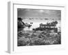 Coast Guard Manned Navy Landing Craft Disgorging Equipment and Supplies Occupying Japanese Forces-null-Framed Photographic Print