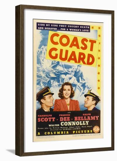 Coast Guard, Randolph Scott, Frances Dee, Ralph Bellamy, 1939-null-Framed Art Print