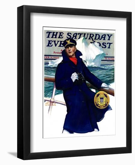 "Coast Guard," Saturday Evening Post Cover, February 11, 1933-Edgar Franklin Wittmack-Framed Giclee Print