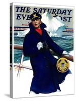 "Coast Guard," Saturday Evening Post Cover, February 11, 1933-Edgar Franklin Wittmack-Stretched Canvas